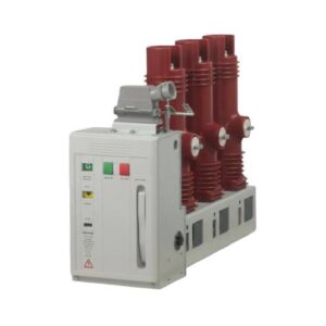 24kV indoor side mounted vacuum circuit breaker with red embedded poles and VSG mechanism on white background.