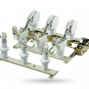 Front view of FN18 12kV 3-phase indoor air load break switch on white background