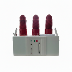 VSG-40.5 side-mounted indoor high voltage vacuum circuit breaker with red insulation cylinders on a white background.