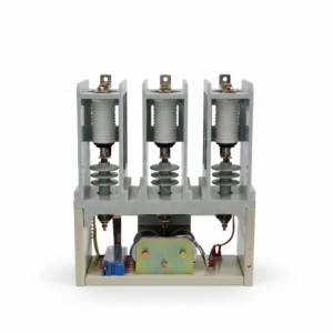 CKG3-12 series 12kV 3-pole high voltage AC vacuum contactor with ceramic insulation frames.