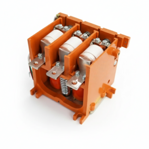 CKJ5 series 1140V AC low voltage vacuum contactor in orange insulated housing for motor control.