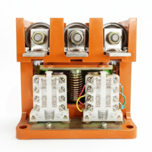 CKJ5 series 1140V AC low voltage mine vacuum contactor in orange housing.