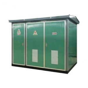 YB series European-type 12kV prefabricated outdoor box substation with green enclosure.